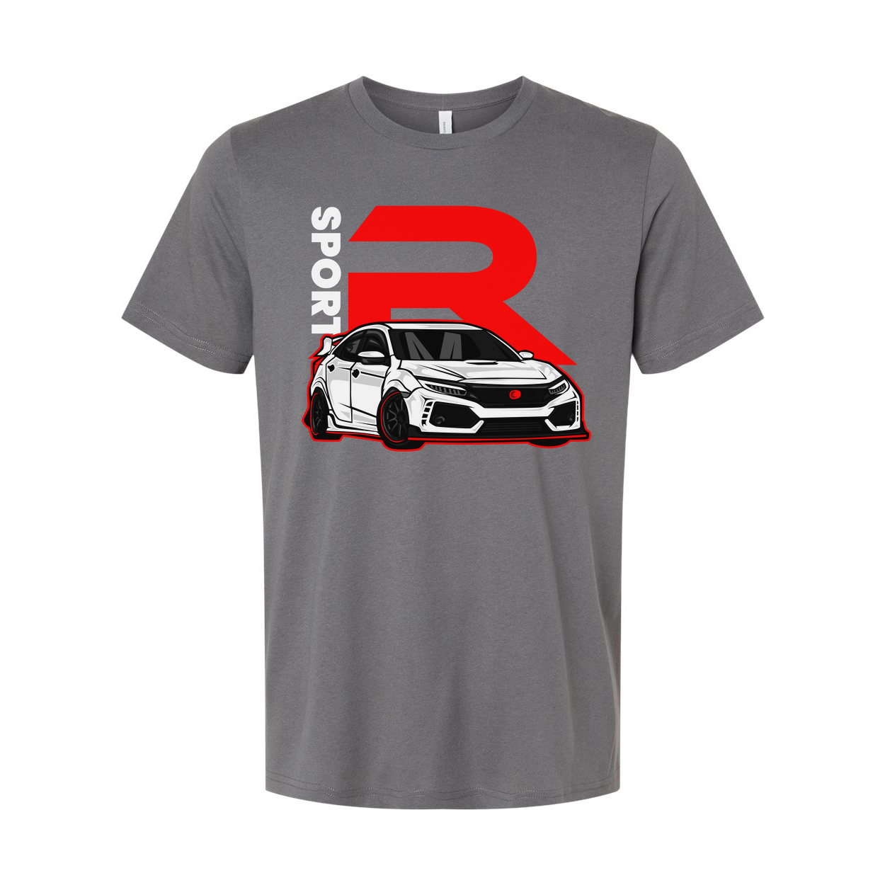 Honda Civic Type R Graphic Unisex T Shirt With Red R Emblem And Car Artwork Illustration