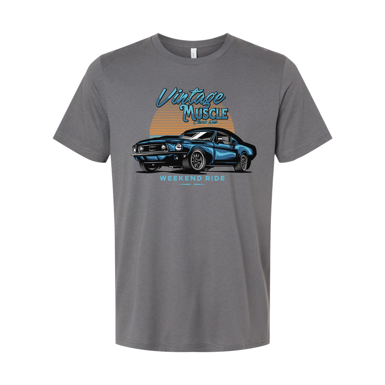 1960s Ford Mustang Vintage Muscle Graphic Tee Unisex Casual Short Sleeve Shirt Retro Sunset