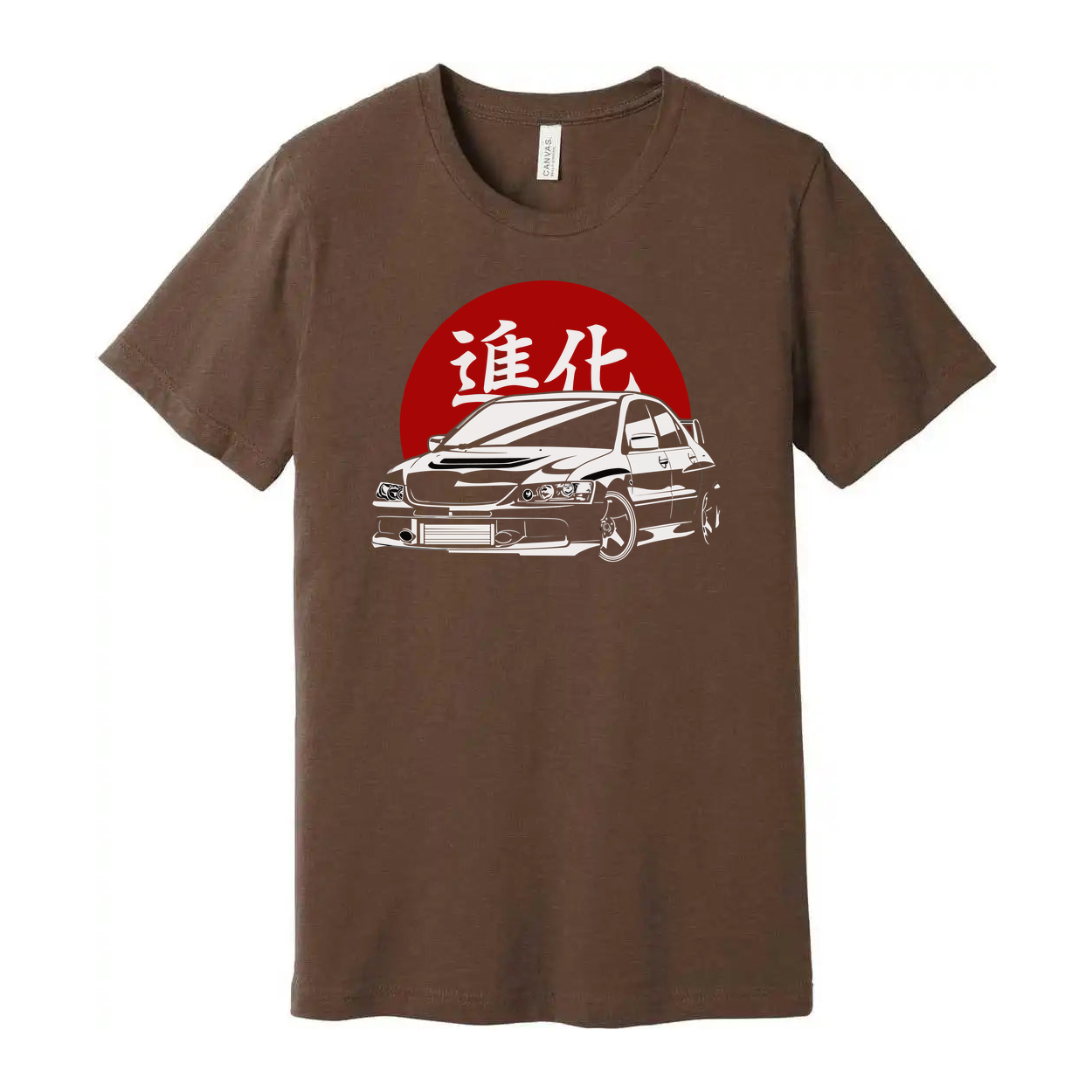 Mitsubishi Evo 8 Unisex T Shirt With Evolution Kanji Red Circle Car Graphic Bold Streetwear Style