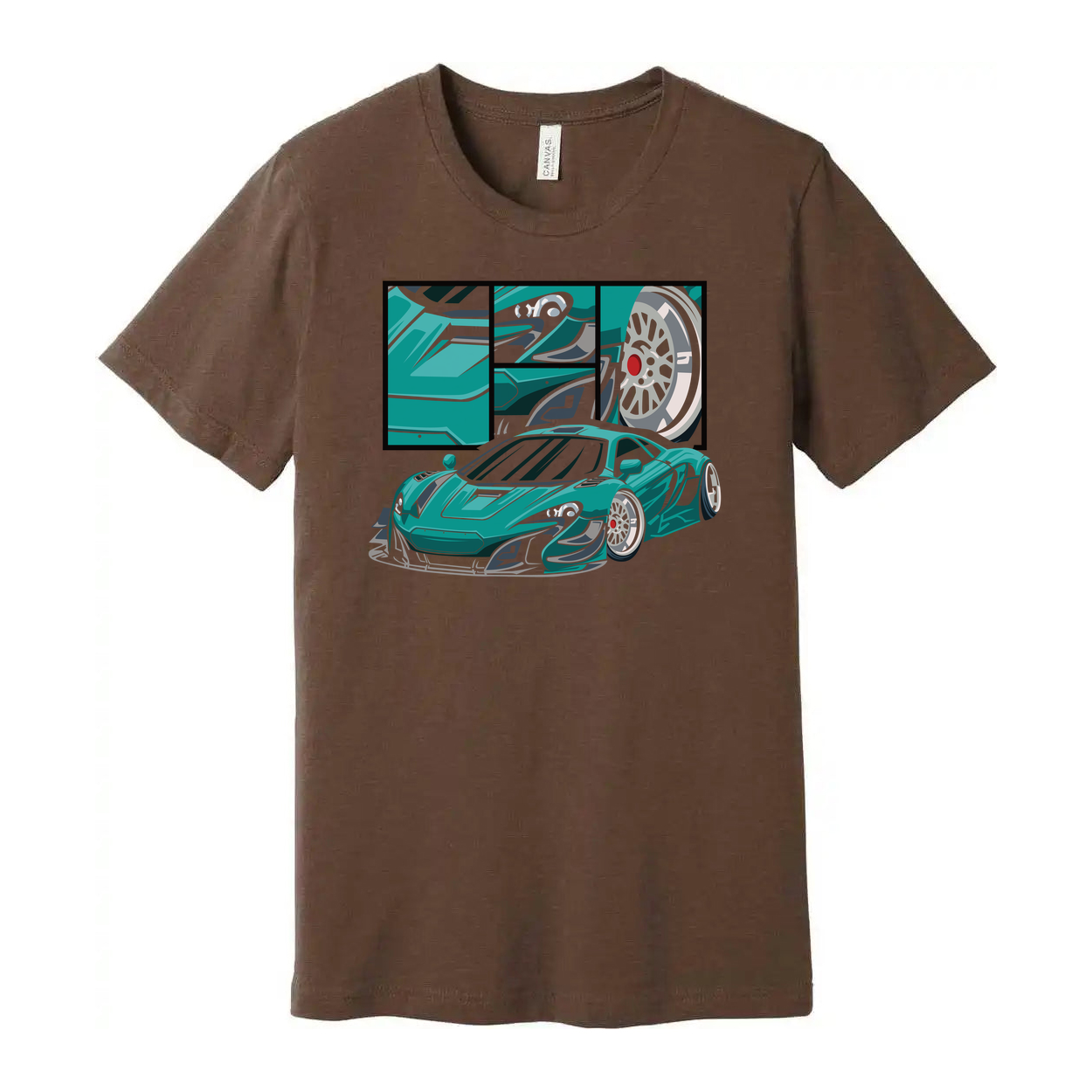 McLaren P1 Graphic Unisex Tee With Teal Race Car Artwork For Car Enthusiasts And Collectors