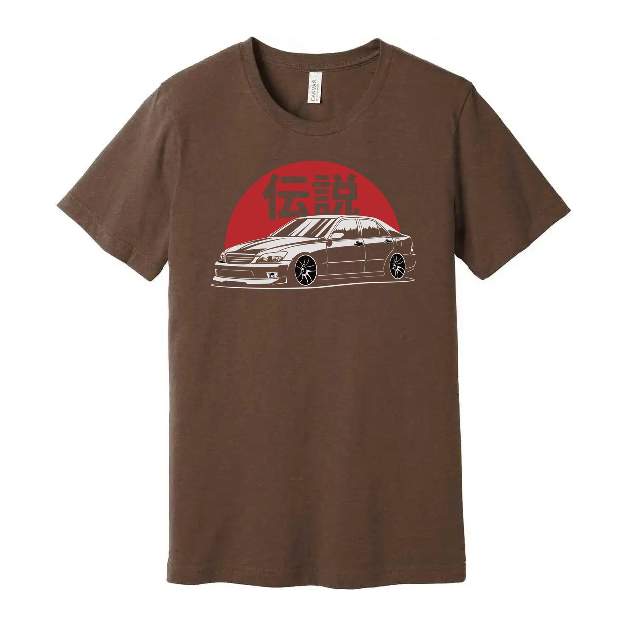 Lexus IS200 Unisex Car Graphic T Shirt Featuring White Silhouette Red Sun Japanese Legend Design