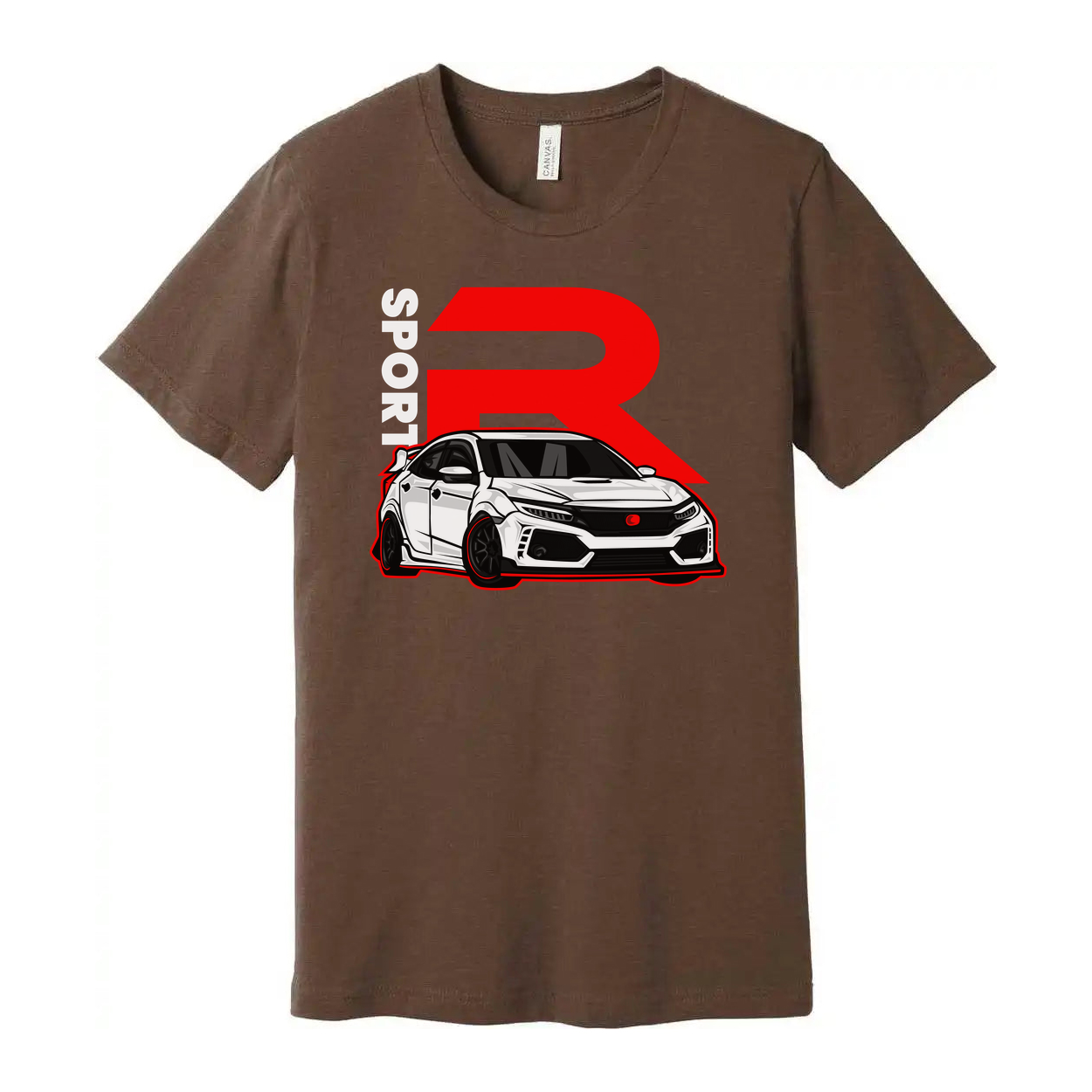 Honda Civic Type R Graphic Unisex T Shirt With Red R Emblem And Car Artwork Illustration