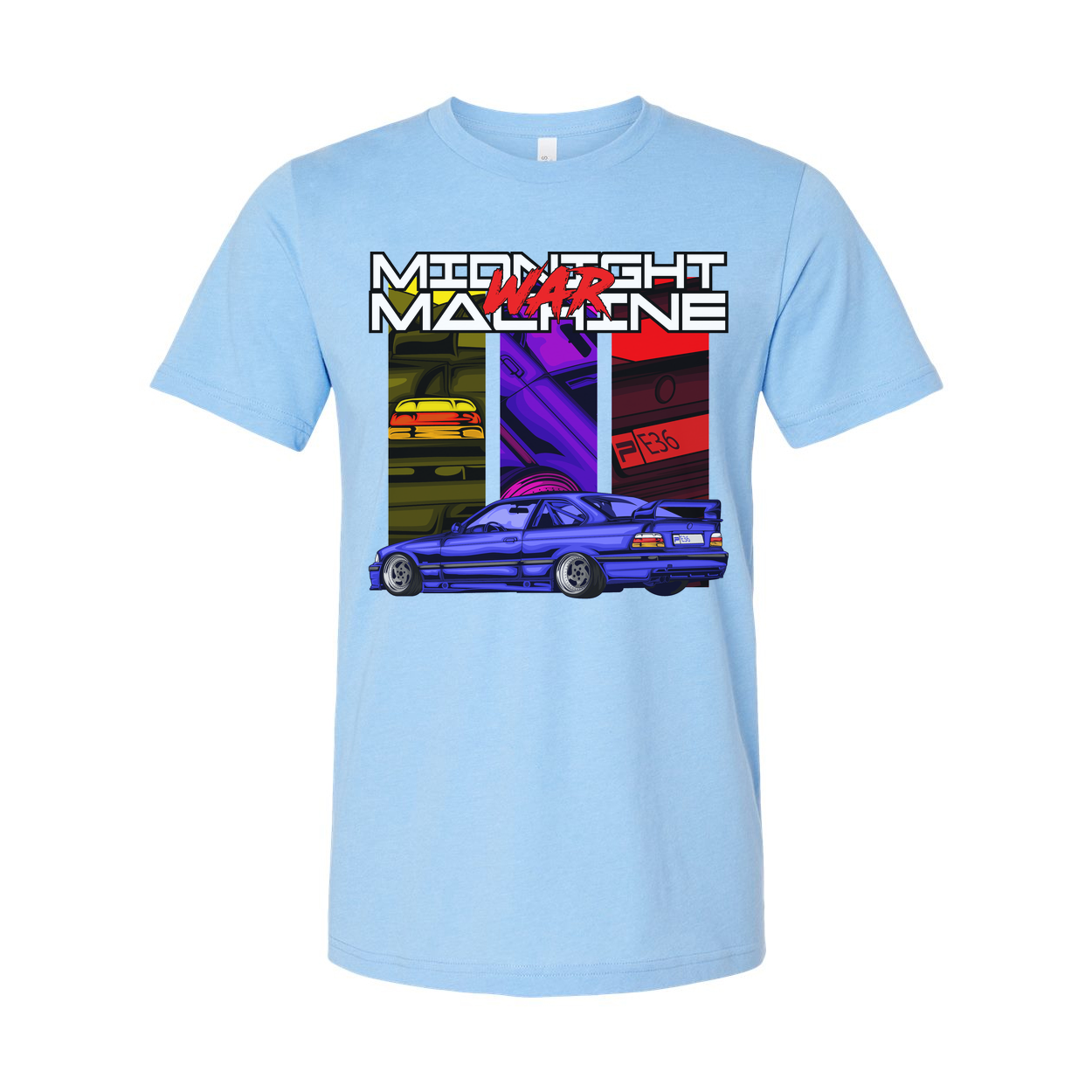 BMW 3 Series Unisex Graphic T Shirt With Blue Car Artwork And Street Racing Design