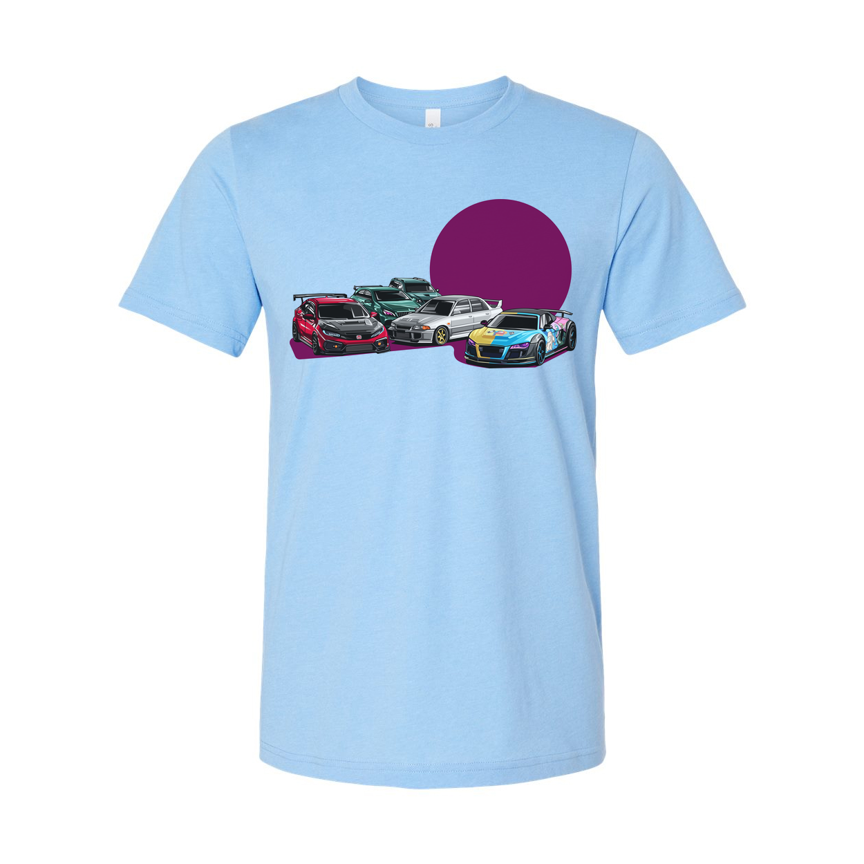 Unisex Car Enthusiast T Shirt With Honda Civic Type R Subaru Impreza WRX STI Mitsubishi Lancer Evolution IX Audi R8