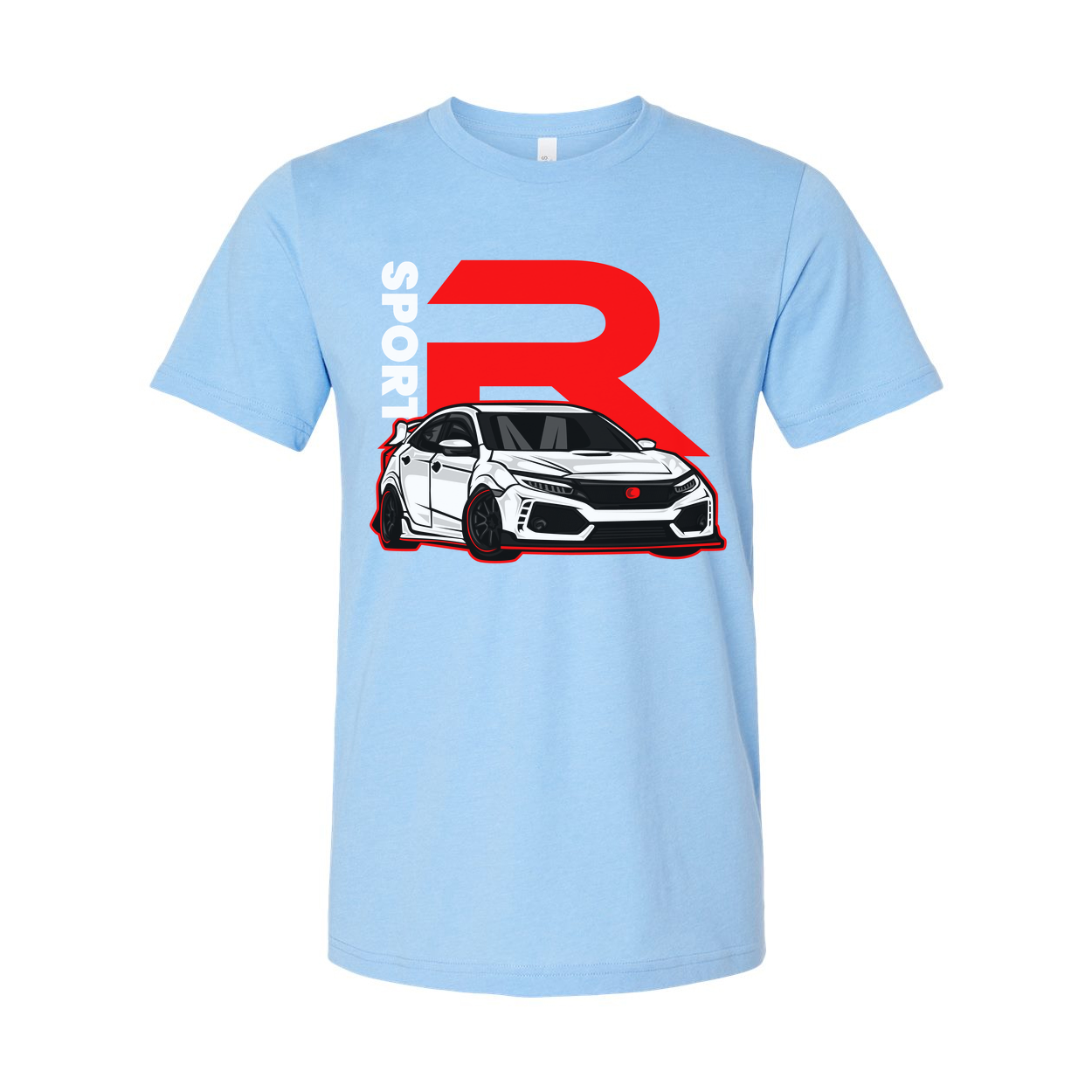 Honda Civic Type R Graphic Unisex T Shirt With Red R Emblem And Car Artwork Illustration
