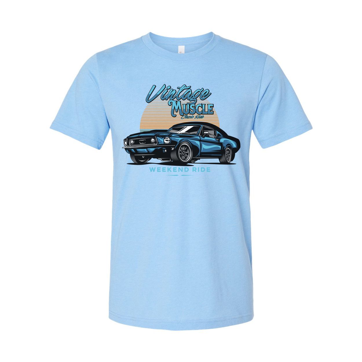 1960s Ford Mustang Vintage Muscle Graphic Tee Unisex Casual Short Sleeve Shirt Retro Sunset