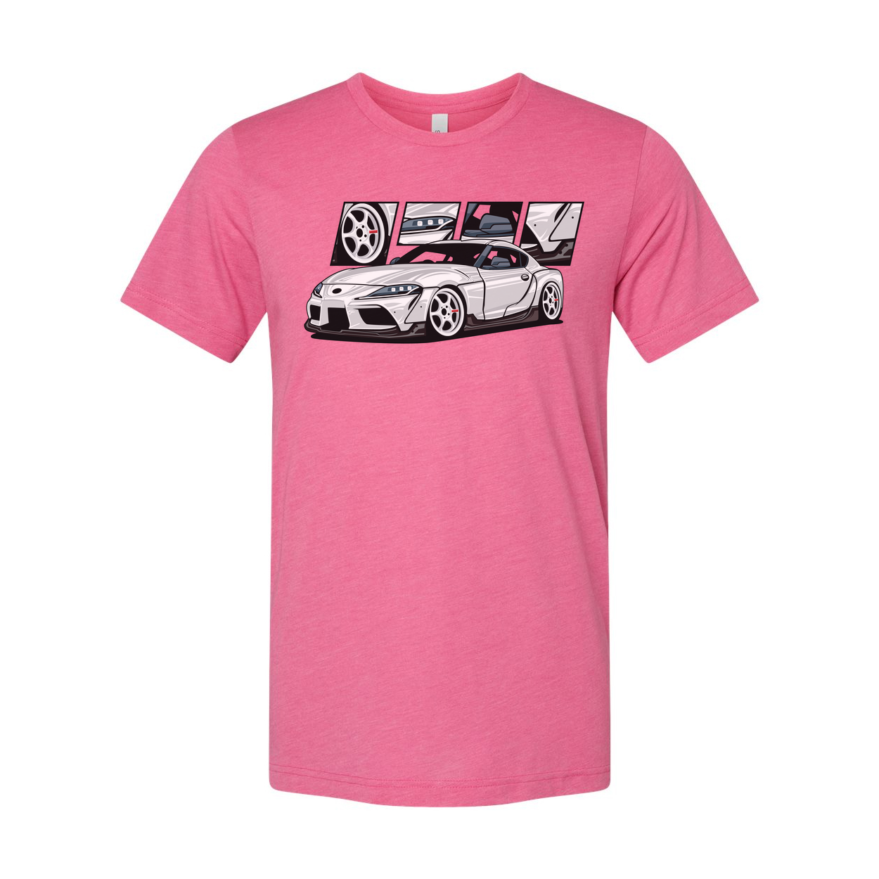 Toyota GR Supra A90 Unisex Graphic T Shirt With Detailed Car Artwork And Wheel Design
