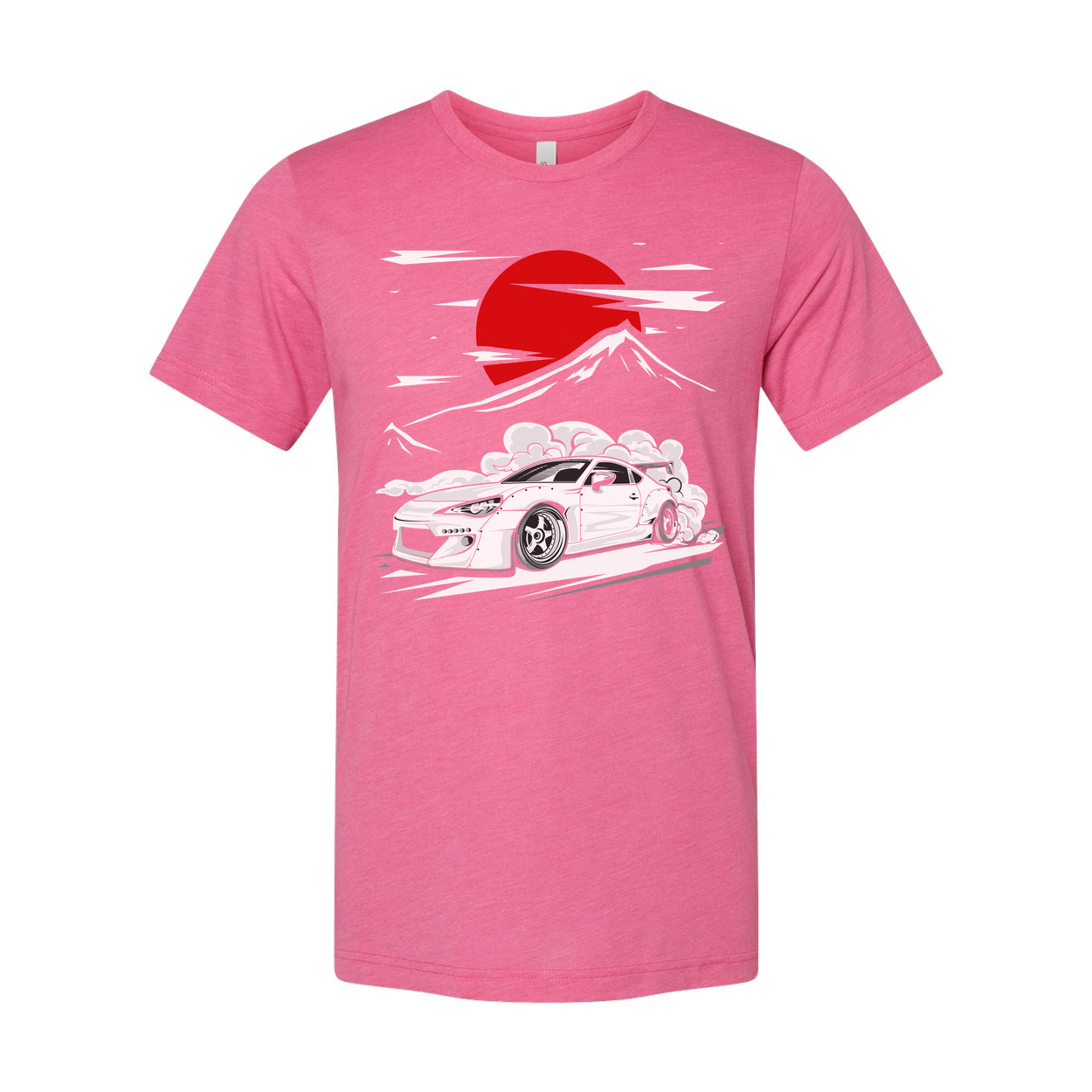 Subaru BRZ Graphic T Shirt Unisex Cotton Tee With Red Sun Mountain Scene Artwork