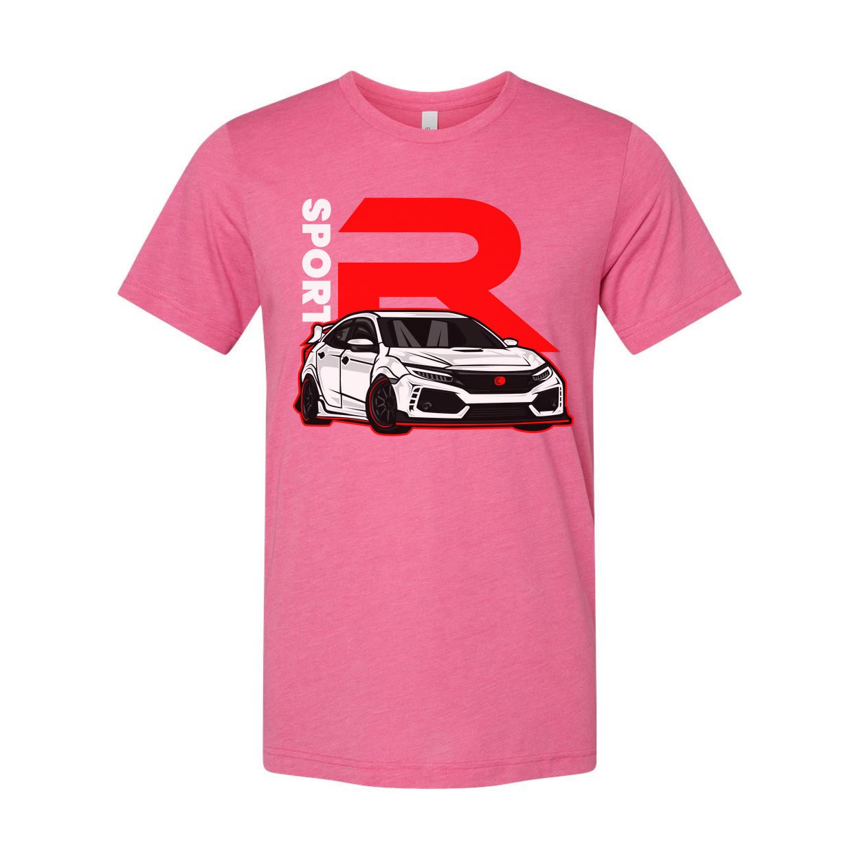 Honda Civic Type R Graphic Unisex T Shirt With Red R Emblem And Car Artwork Illustration