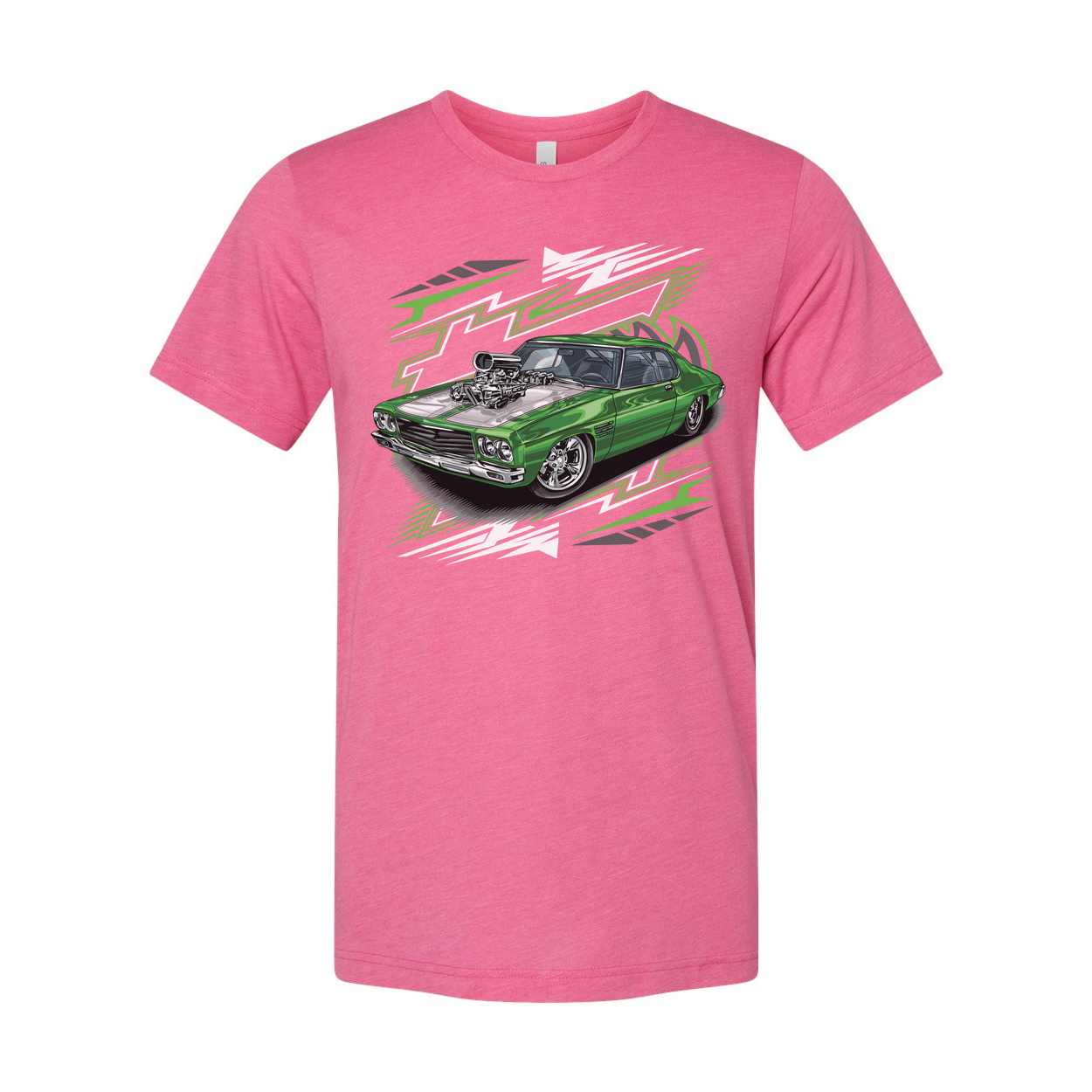 Holden HQ Monaro Car Graphic T Shirt With Green Muscle Car Illustration For Unisex Wear
