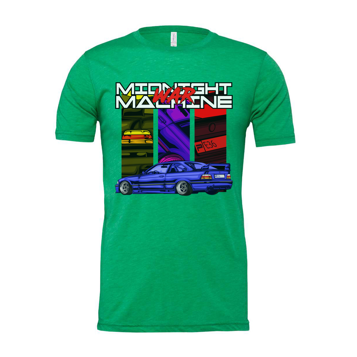 BMW 3 Series Unisex Graphic T Shirt With Blue Car Artwork And Street Racing Design