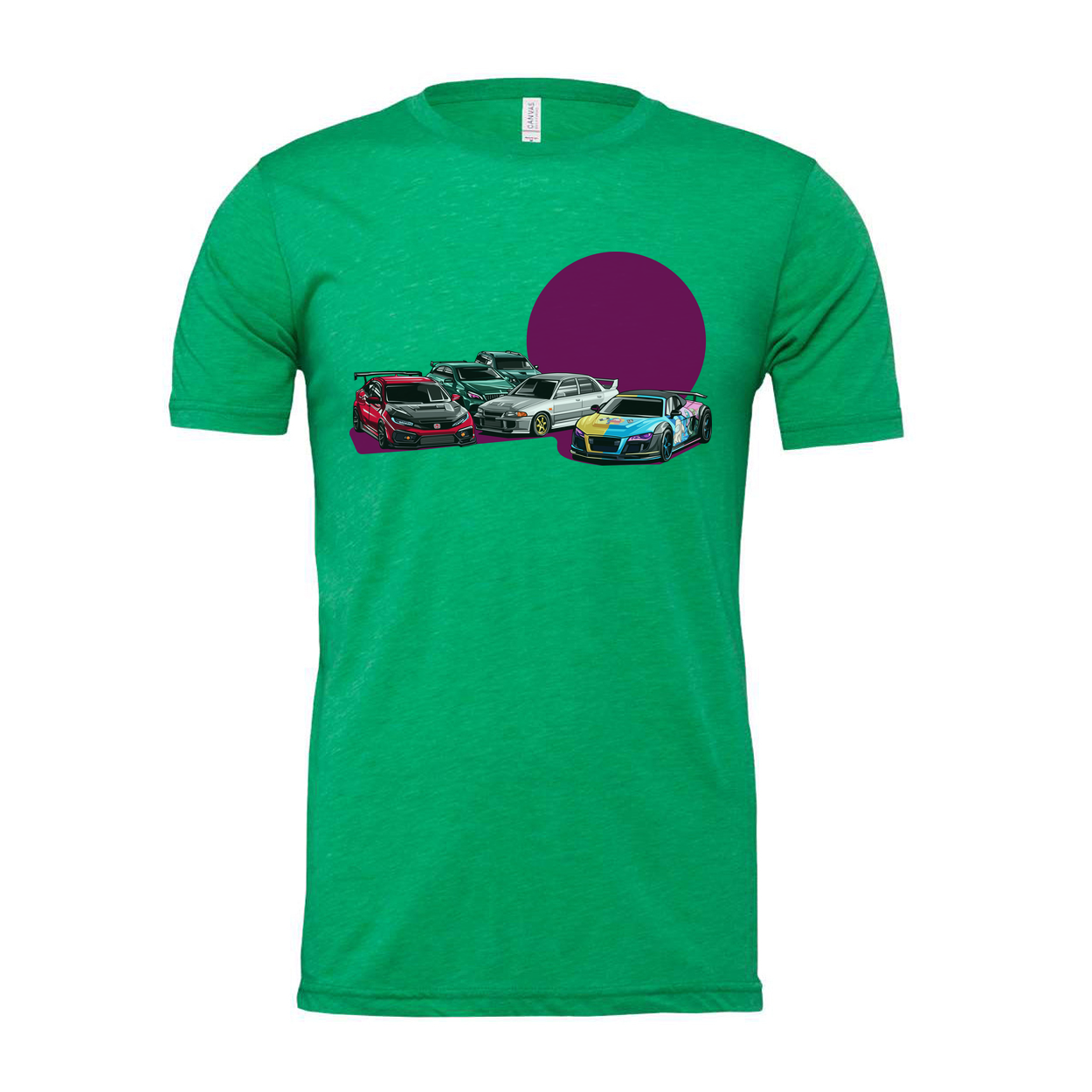 Unisex Car Enthusiast T Shirt With Honda Civic Type R Subaru Impreza WRX STI Mitsubishi Lancer Evolution IX Audi R8