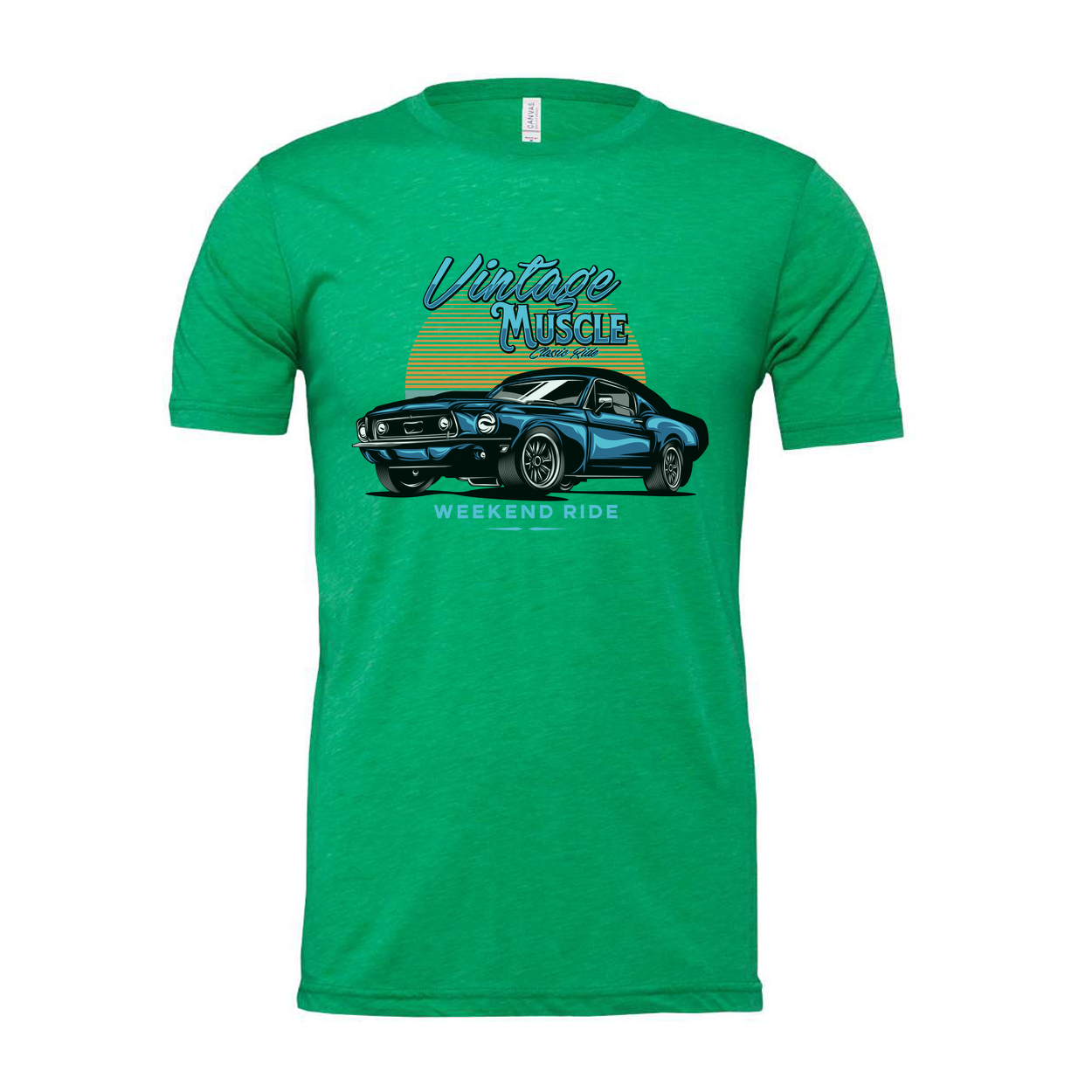 1960s Ford Mustang Vintage Muscle Graphic Tee Unisex Casual Short Sleeve Shirt Retro Sunset