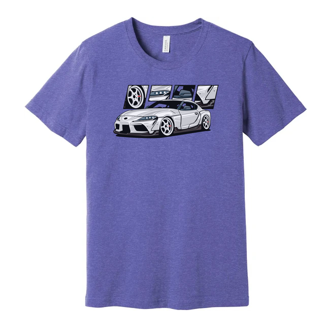 Toyota GR Supra A90 Unisex Graphic T Shirt With Detailed Car Artwork And Wheel Design