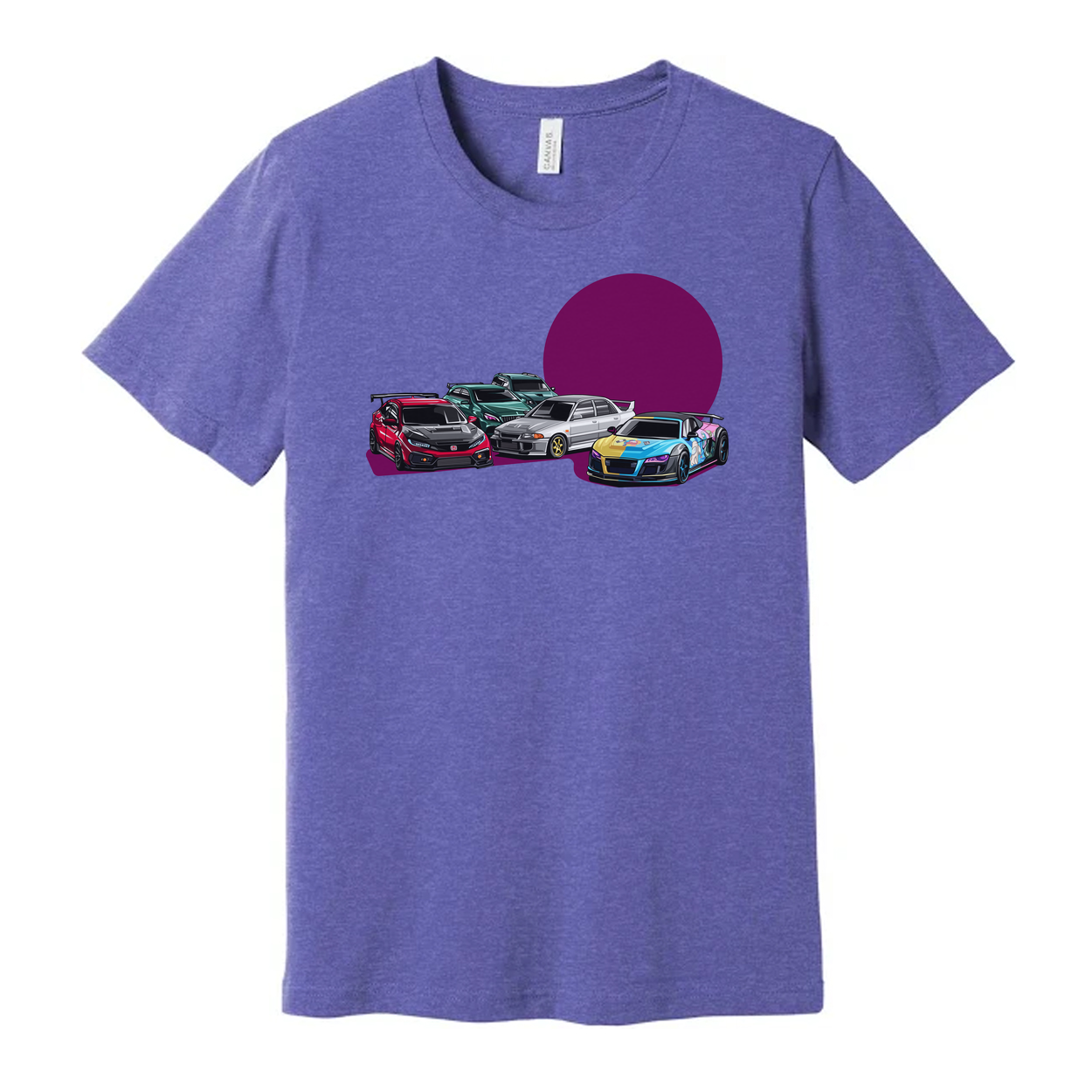 Unisex Car Enthusiast T Shirt With Honda Civic Type R Subaru Impreza WRX STI Mitsubishi Lancer Evolution IX Audi R8