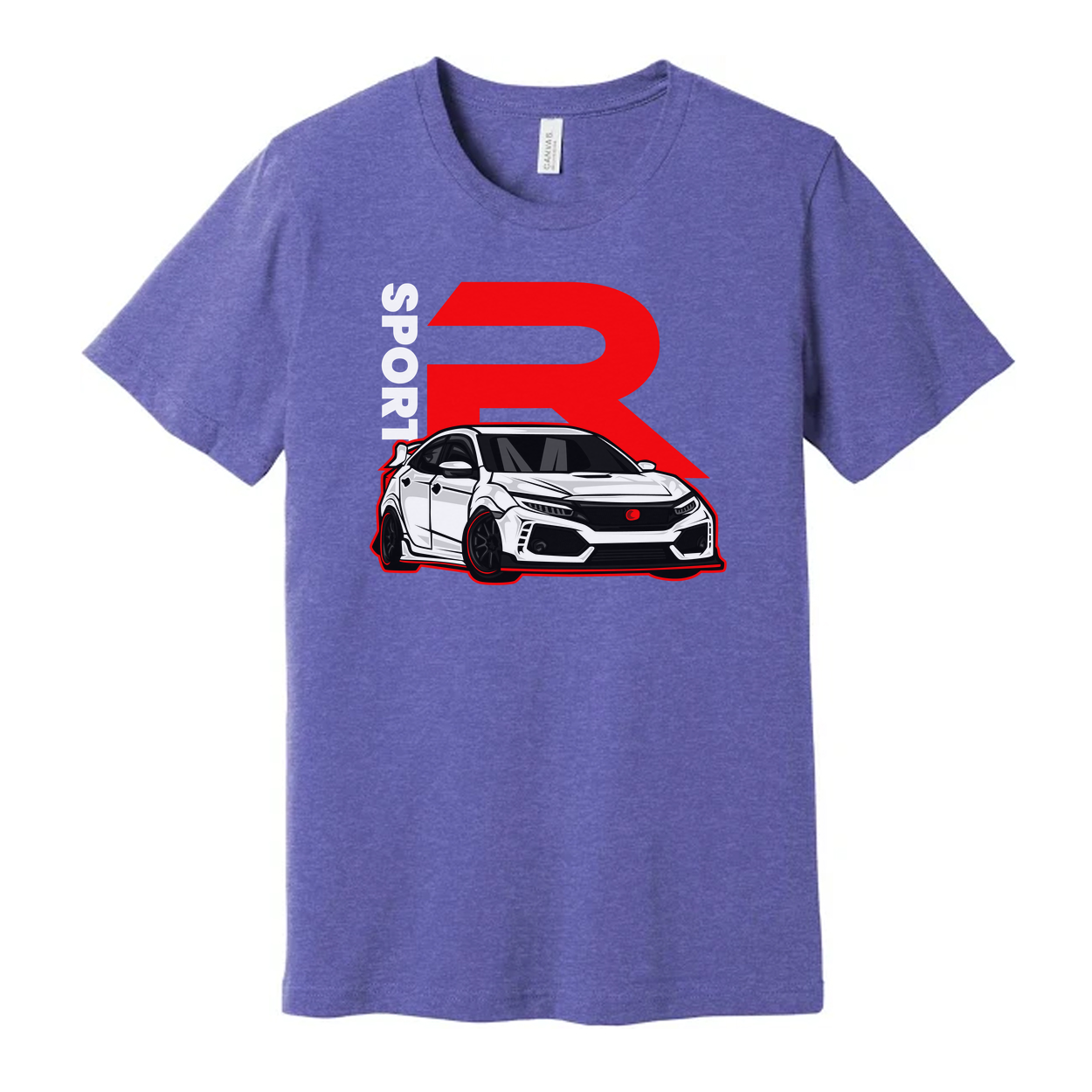 Honda Civic Type R Graphic Unisex T Shirt With Red R Emblem And Car Artwork Illustration