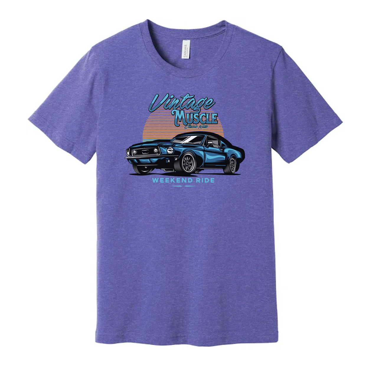 1960s Ford Mustang Vintage Muscle Graphic Tee Unisex Casual Short Sleeve Shirt Retro Sunset