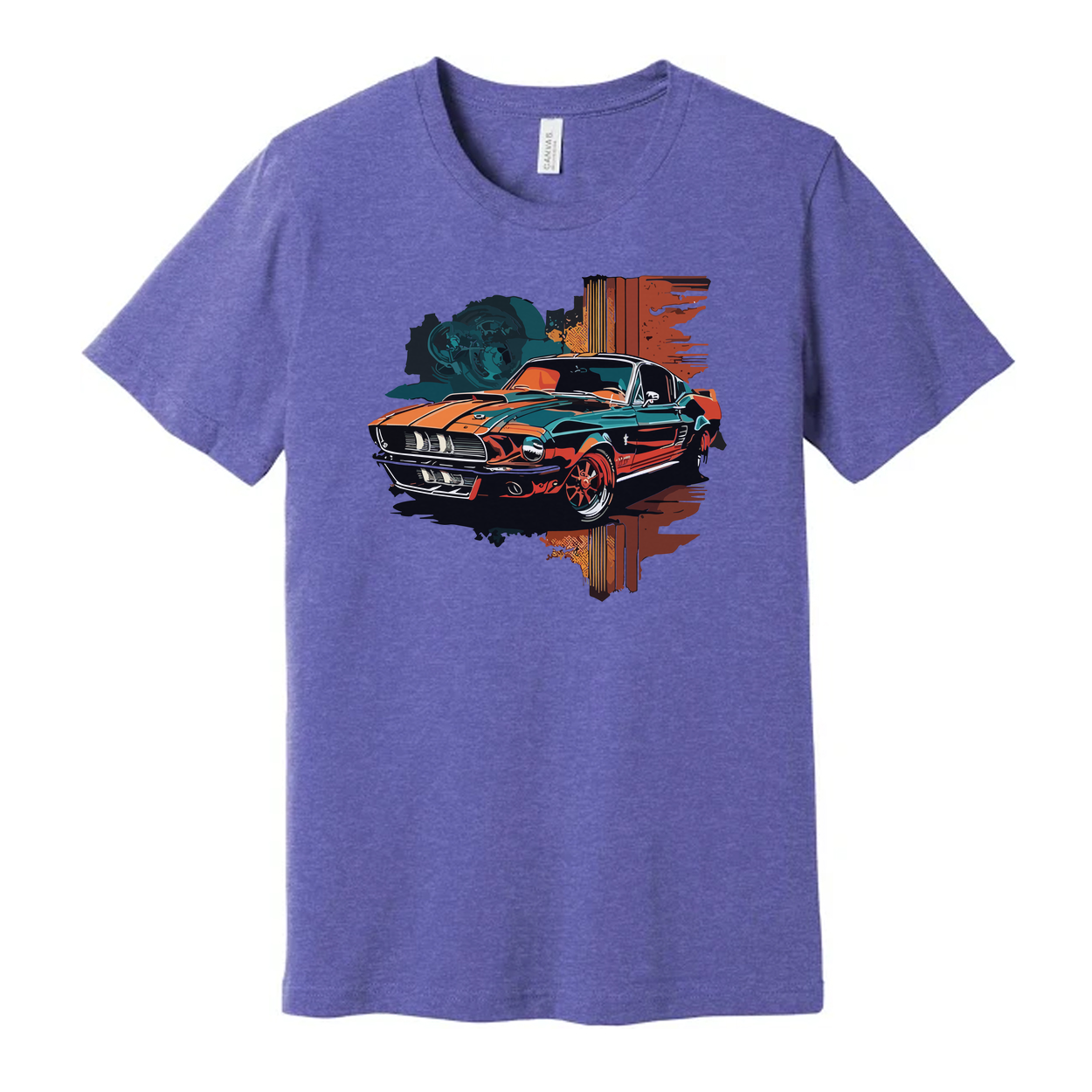 Vintage 1960s Ford Mustang Shelby GT500 Graphic Unisex T Shirt With Classic Car Artwork