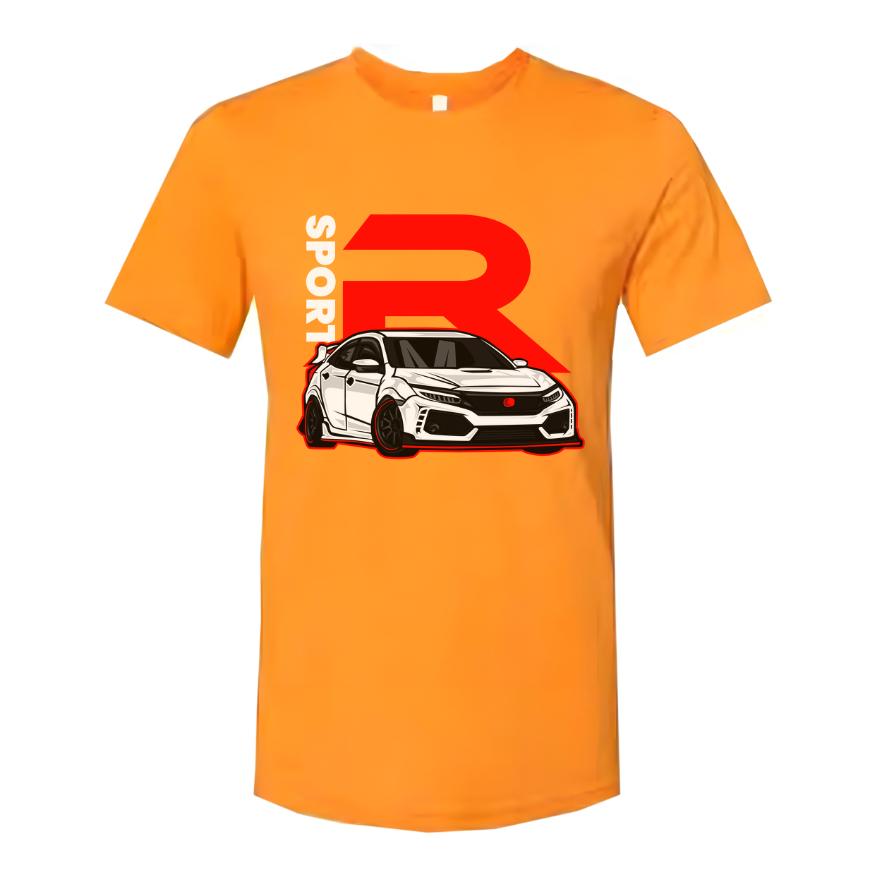 Honda Civic Type R Graphic Unisex T Shirt With Red R Emblem And Car Artwork Illustration