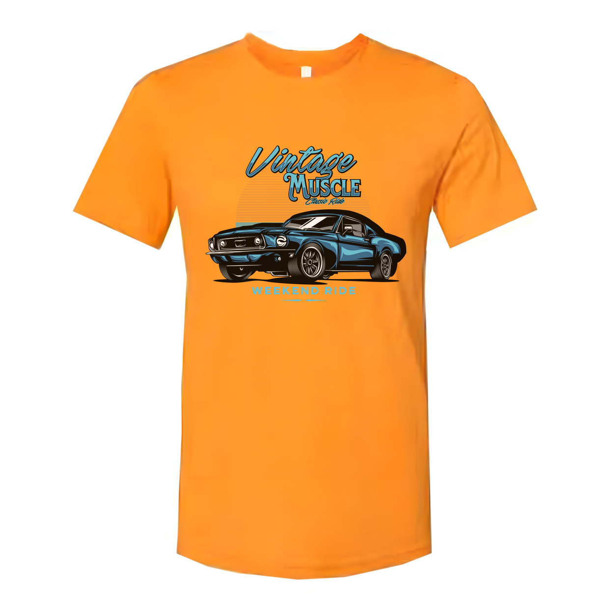 1960s Ford Mustang Vintage Muscle Graphic Tee Unisex Casual Short Sleeve Shirt Retro Sunset