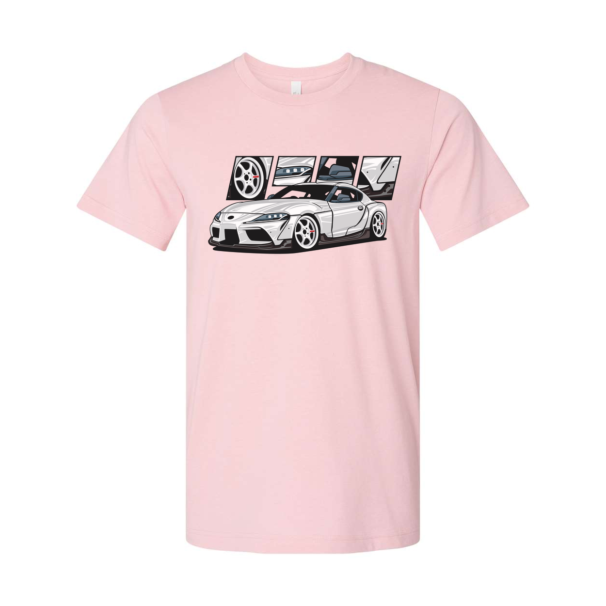 Toyota GR Supra A90 Unisex Graphic T Shirt With Detailed Car Artwork And Wheel Design