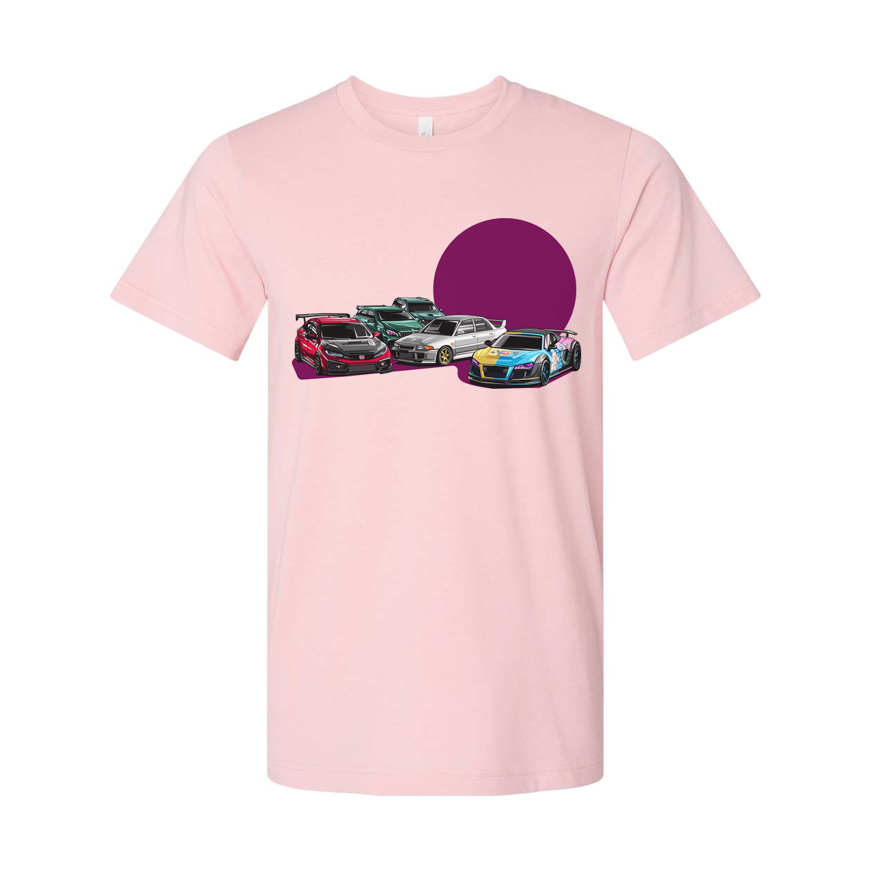 Unisex Car Enthusiast T Shirt With Honda Civic Type R Subaru Impreza WRX STI Mitsubishi Lancer Evolution IX Audi R8