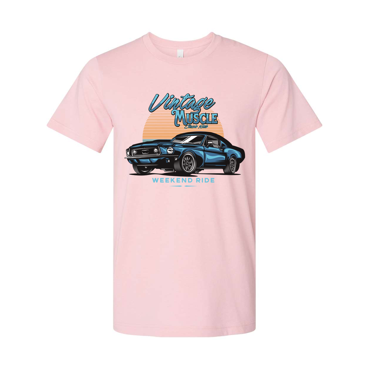 1960s Ford Mustang Vintage Muscle Graphic Tee Unisex Casual Short Sleeve Shirt Retro Sunset
