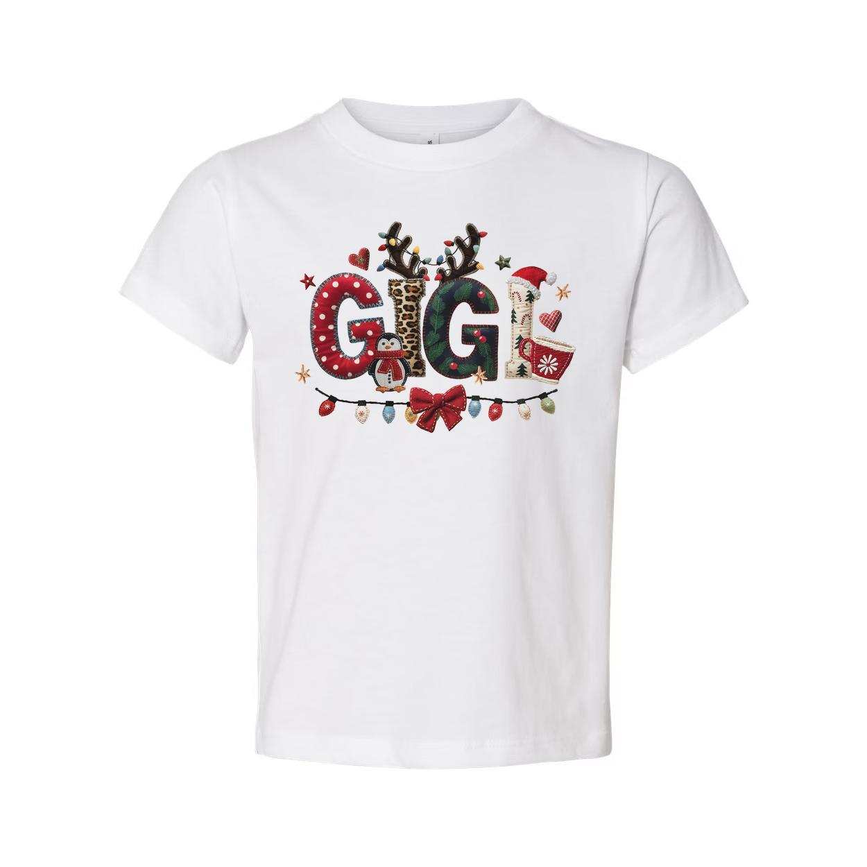 Unisex Christmas Graphic T Shirt With Festive Letter Design And Holiday Decorations