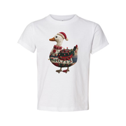 Unisex Christmas Duck Patchwork T Shirt With Santa Hat And Festive Design