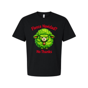 Fleece Navidad No Thanks Green Cartoon Sheep Christmas Shirt For Unisex Graphic Tee