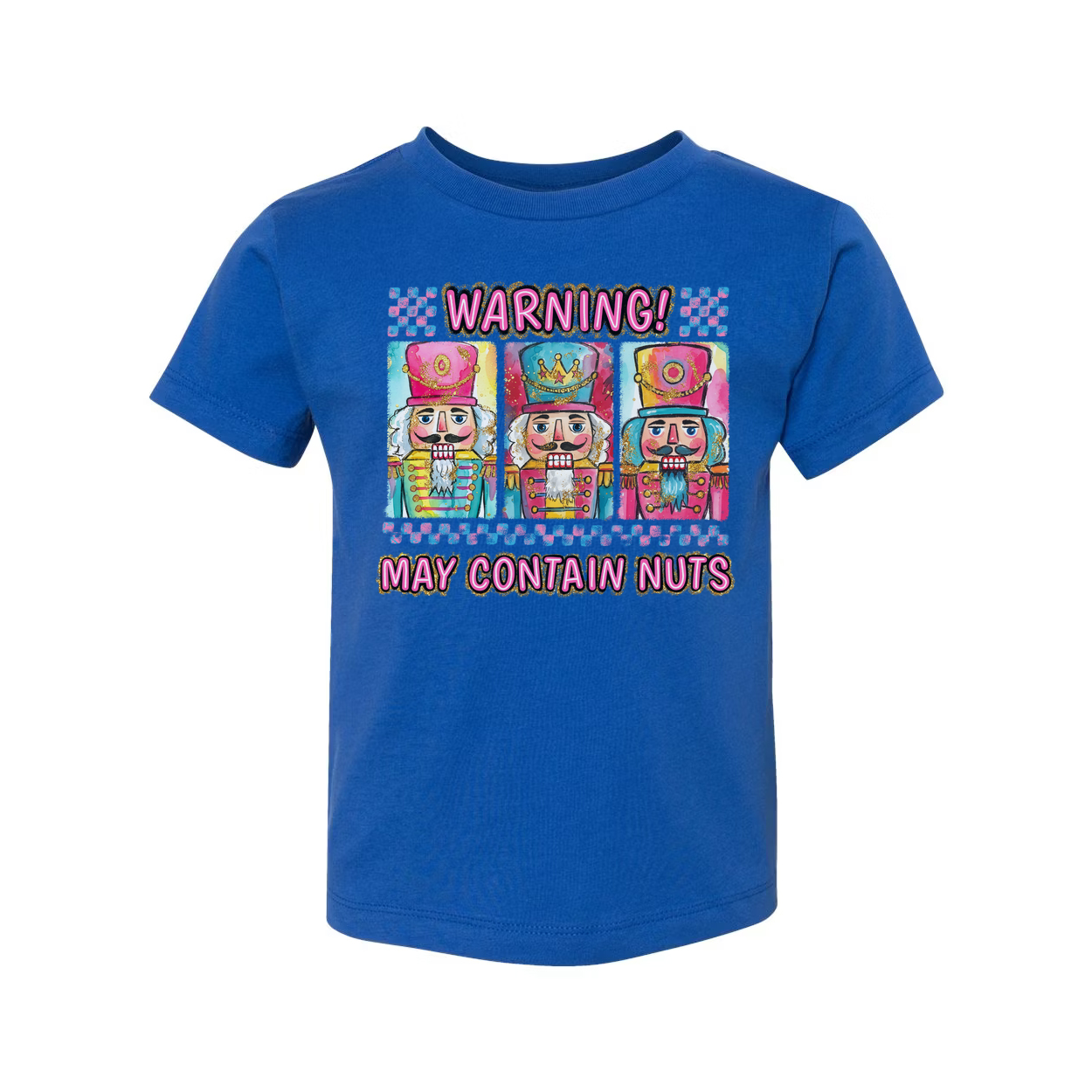 Warning May Contain Nuts Nutcracker Themed Graphic T Shirt Featuring Three Nutcrackers