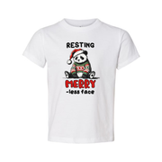 Resting Panda Santa Christmas Unisex Graphic Tee With Merry Less Face Cozy Holiday Wear