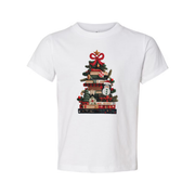 Unisex Christmas T Shirt With Book Tree Design And Snowman Ornament Graphic Tee For Holidays