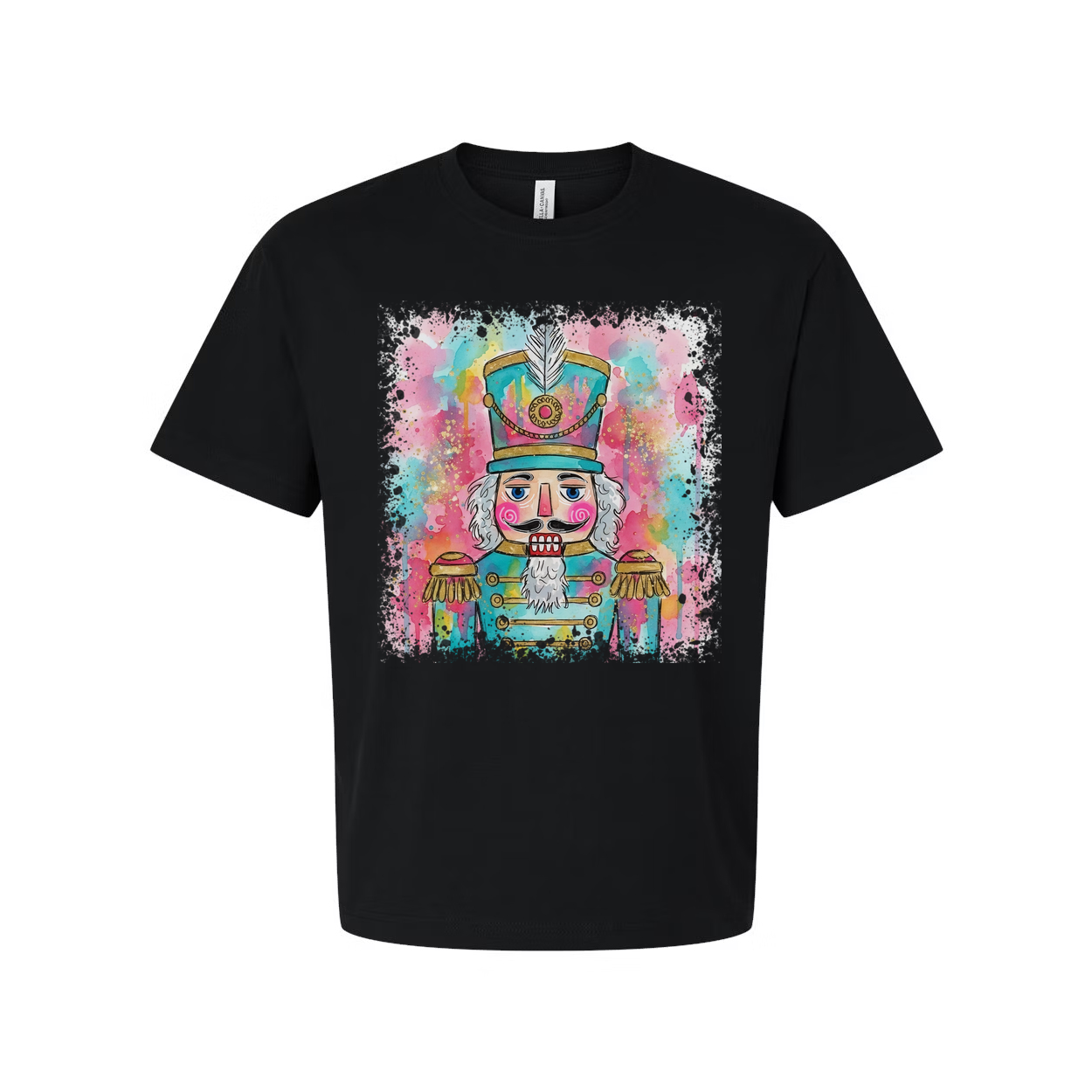 Colorful Watercolor Nutcracker Soldier Graphic T Shirt For Unisex Christmas Celebration