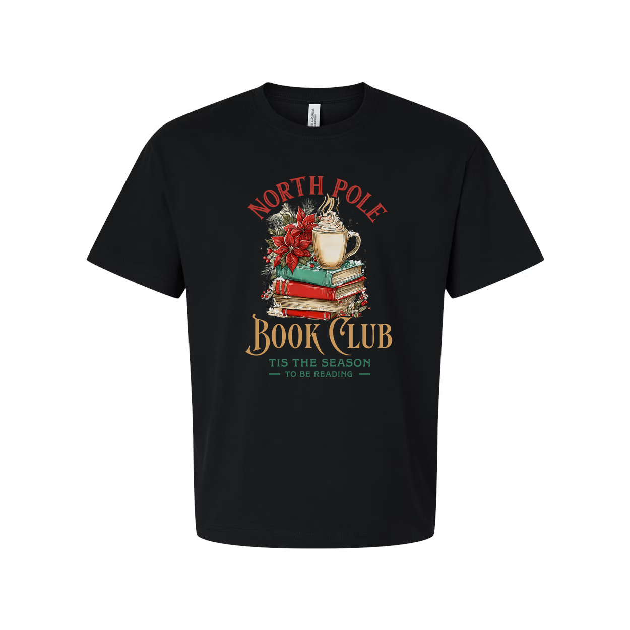 North Pole Book Club Tis The Season To Be Reading Unisex Graphic Tee Christmas Gift Idea