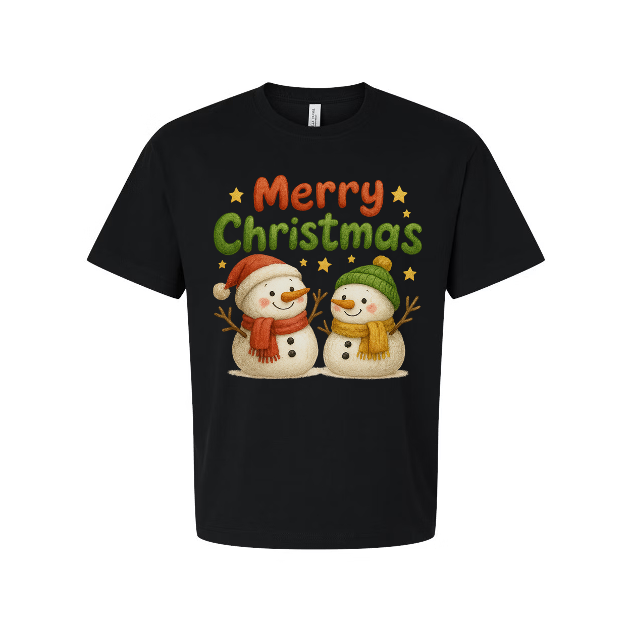 Merry Christmas Unisex T Shirt With Snowmen Graphic Design For Holidays And Winter