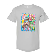 Colorful Unisex Nutcracker And Christmas Tree Graphic T Shirt For Holiday Festive Wear
