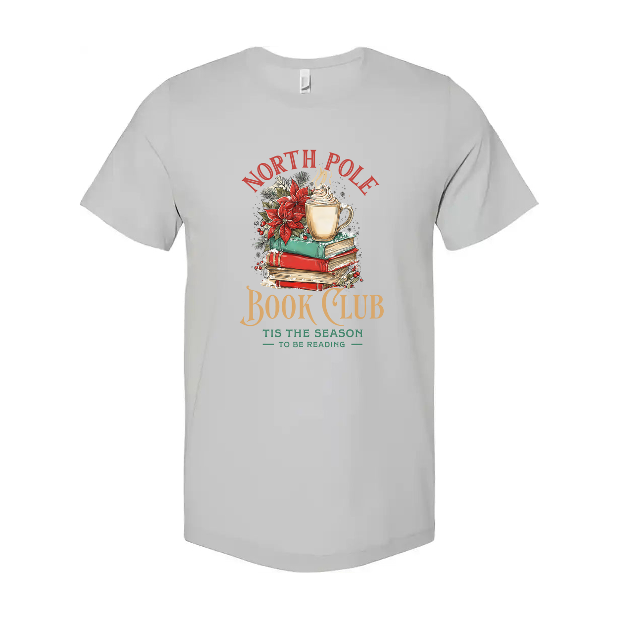 North Pole Book Club Tis The Season To Be Reading Unisex Graphic Tee Christmas Gift Idea