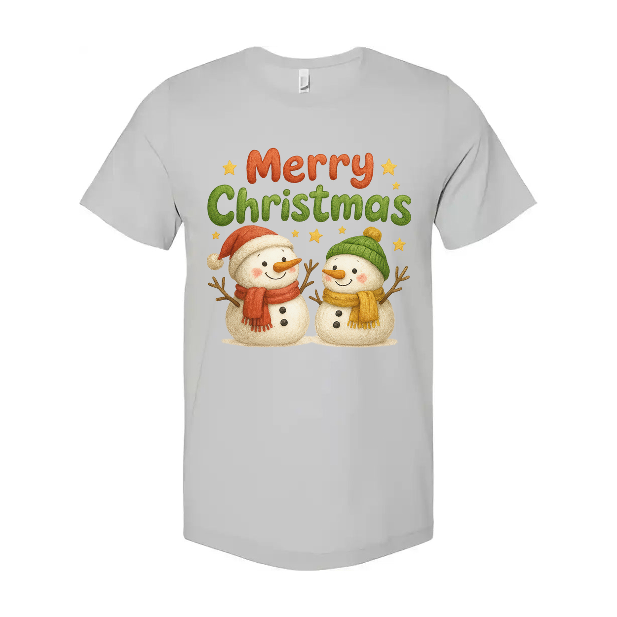 Merry Christmas Unisex T Shirt With Snowmen Graphic Design For Holidays And Winter