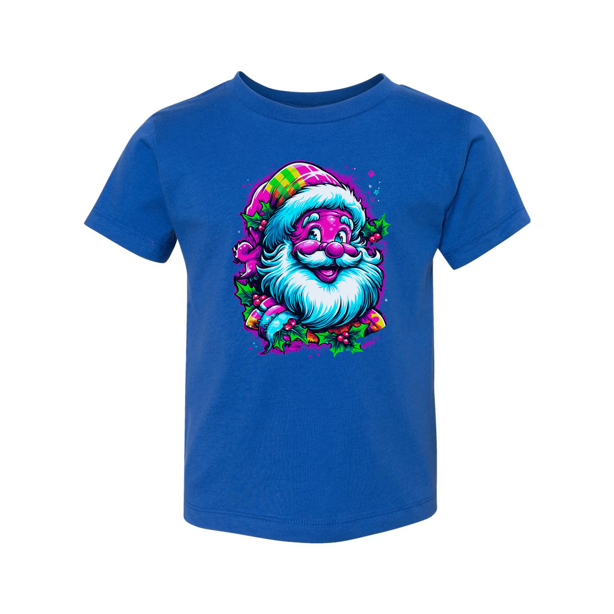 Colorful Santa Christmas Graphic T Shirt For Unisex
