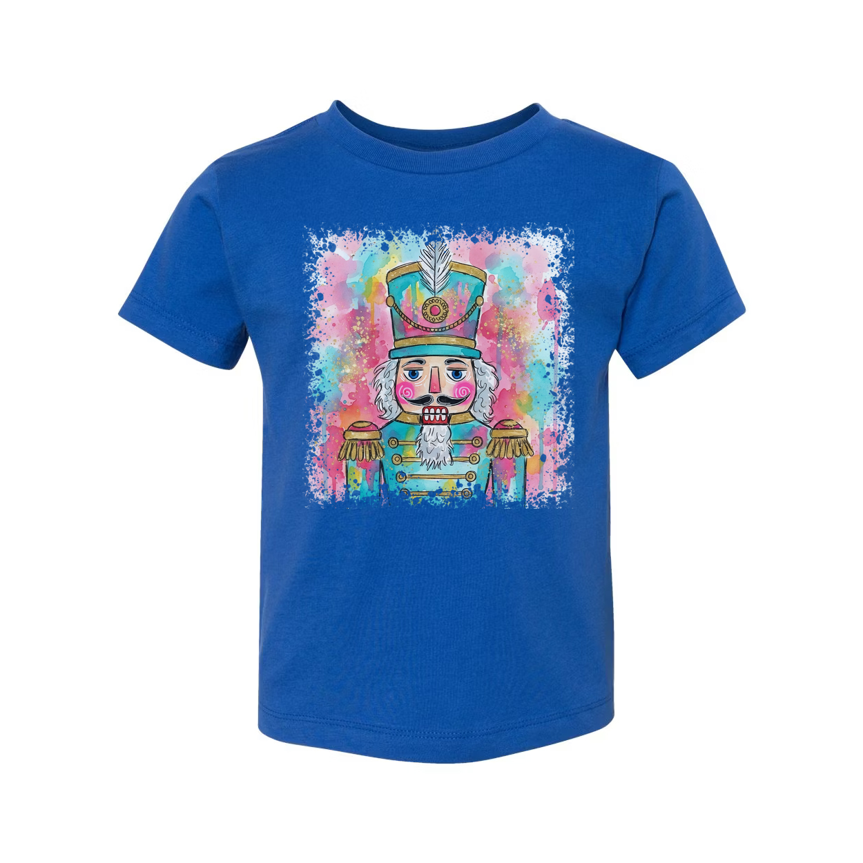 Colorful Watercolor Nutcracker Soldier Graphic T Shirt For Unisex Christmas Celebration