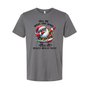 Unisex Santa Claus Christmas T Shirt With Colorful Christmas Lights Graphic Tee For Holidays