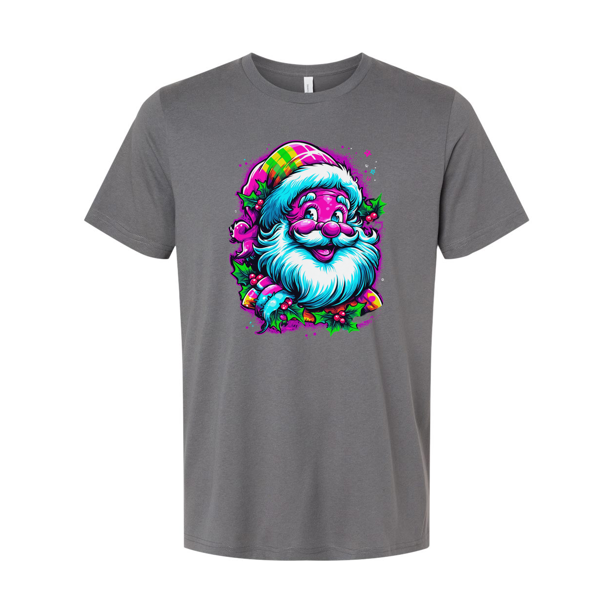 Colorful Santa Christmas Graphic T Shirt For Unisex