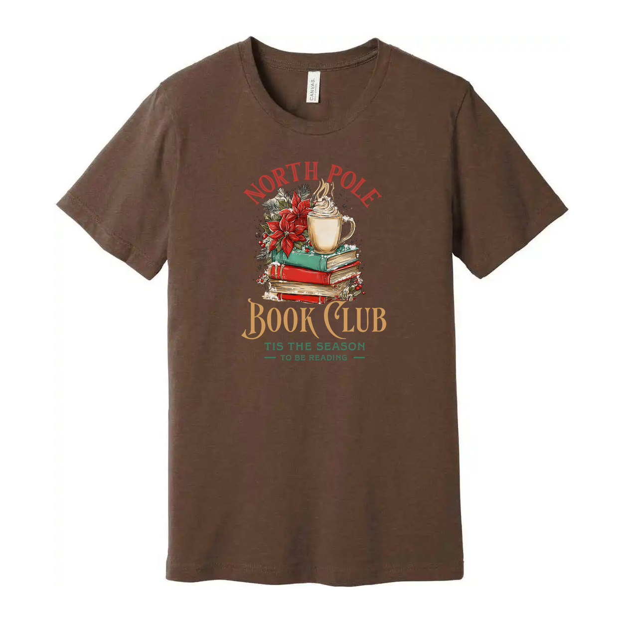 North Pole Book Club Tis The Season To Be Reading Unisex Graphic Tee Christmas Gift Idea