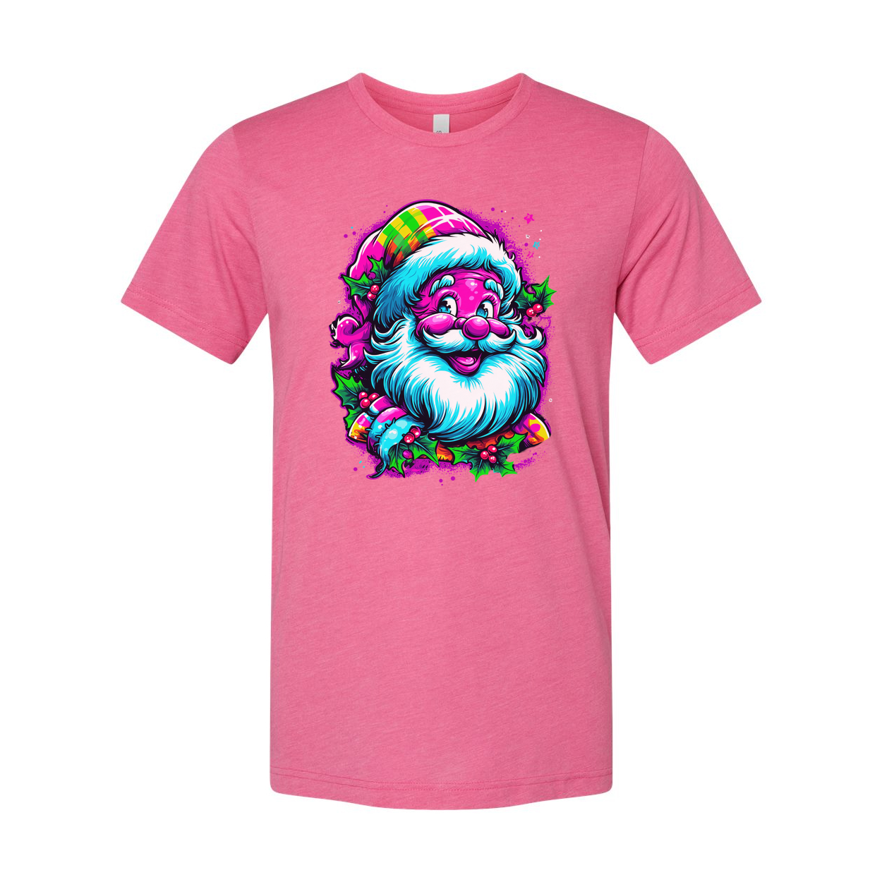 Colorful Santa Christmas Graphic T Shirt For Unisex