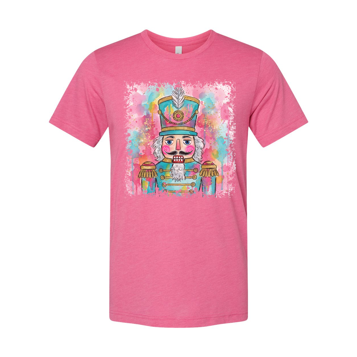 Colorful Watercolor Nutcracker Soldier Graphic T Shirt For Unisex Christmas Celebration