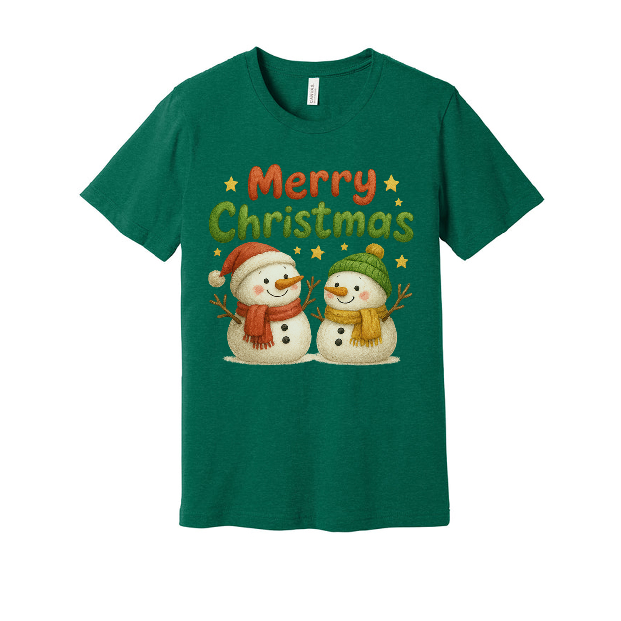 Merry Christmas Unisex T Shirt With Snowmen Graphic Design For Holidays And Winter
