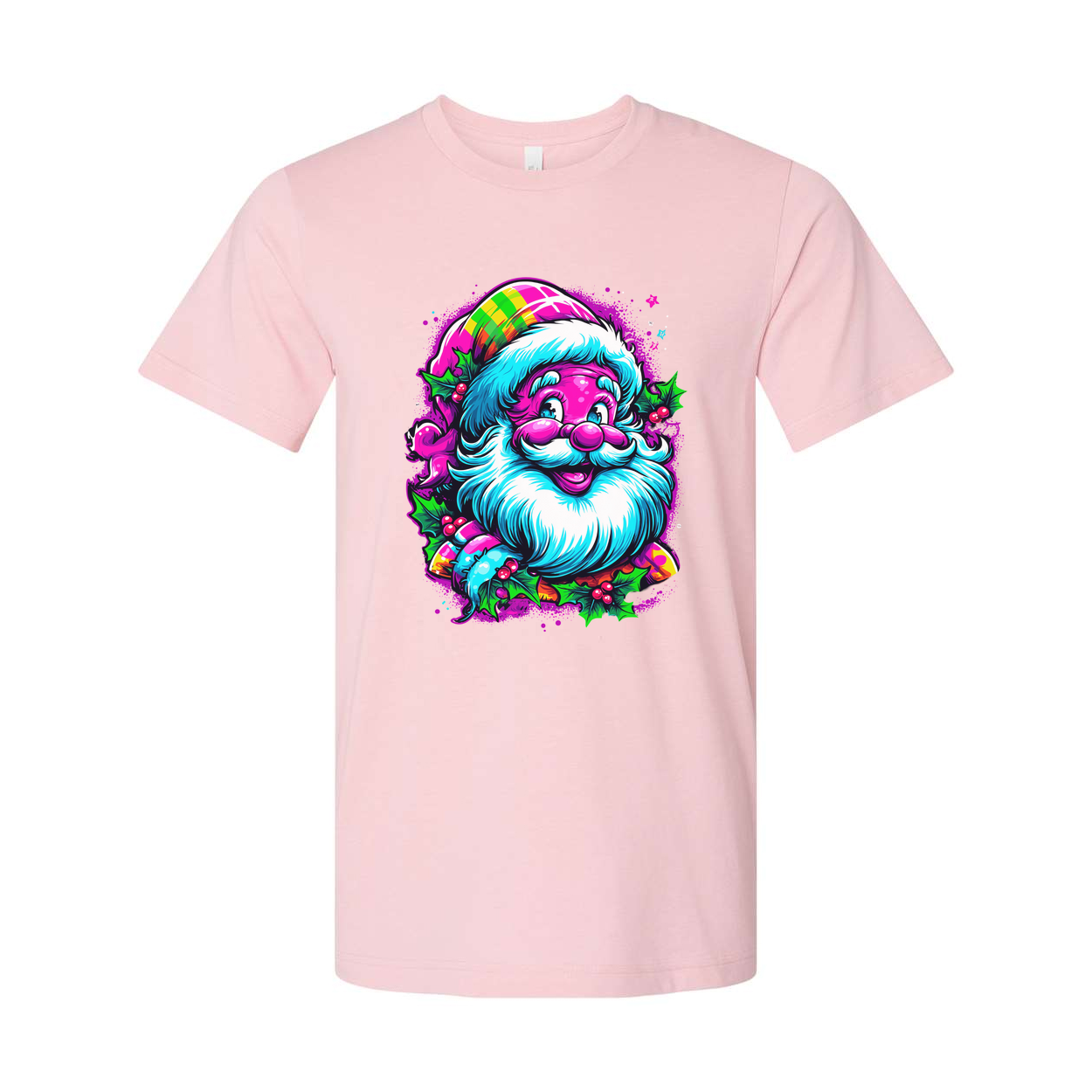 Colorful Santa Christmas Graphic T Shirt For Unisex