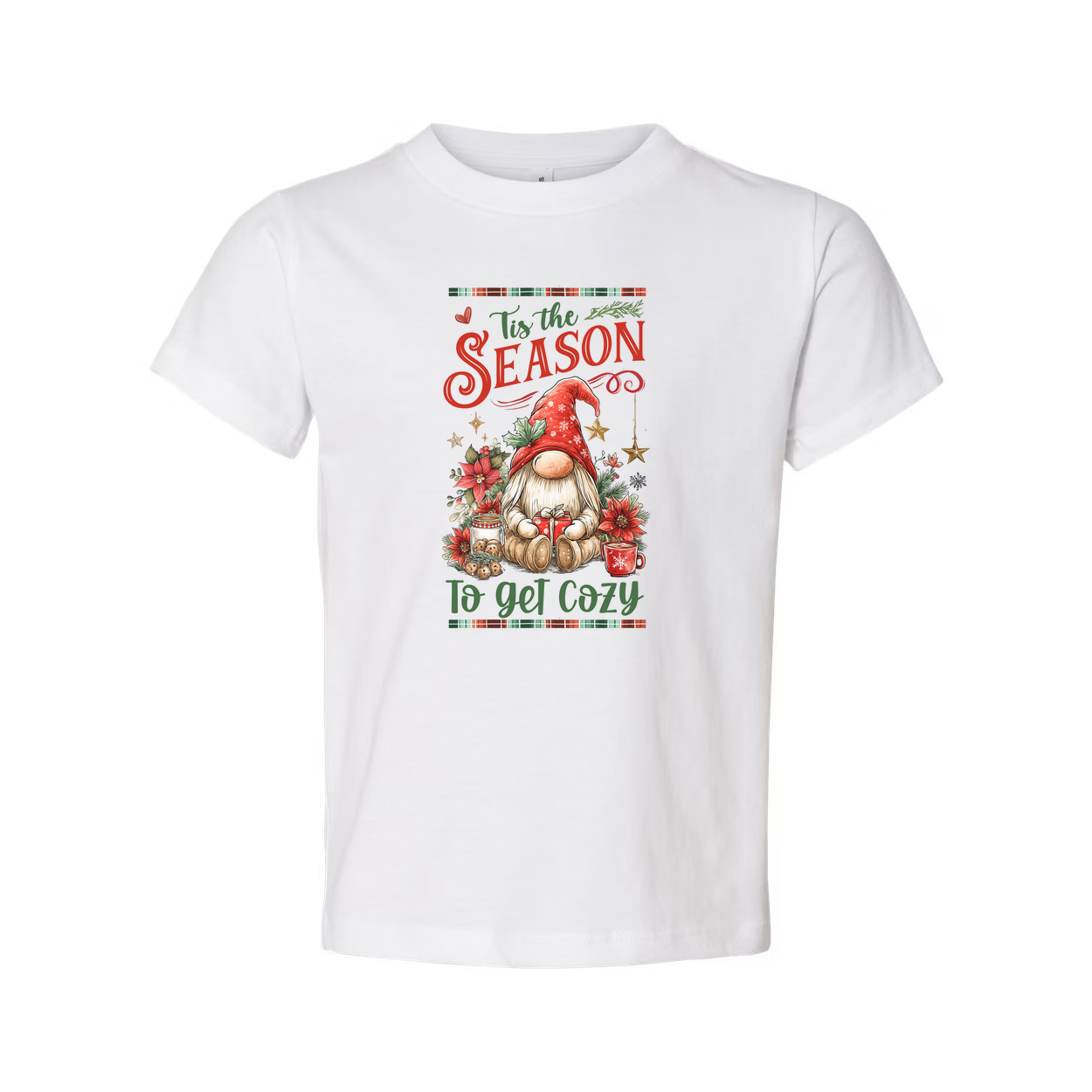 Tis the Season to Get Cozy Christmas Gnome Graphic Unisex T Shirt Holiday Tee For Men And Women