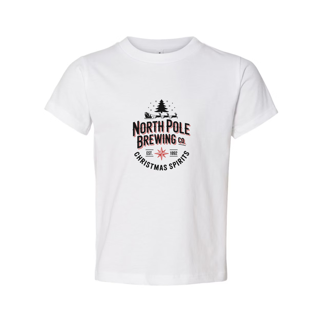 North Pole Brewing Co Christmas Spirits Unisex T Shirt With Holiday Logo Design Graphic